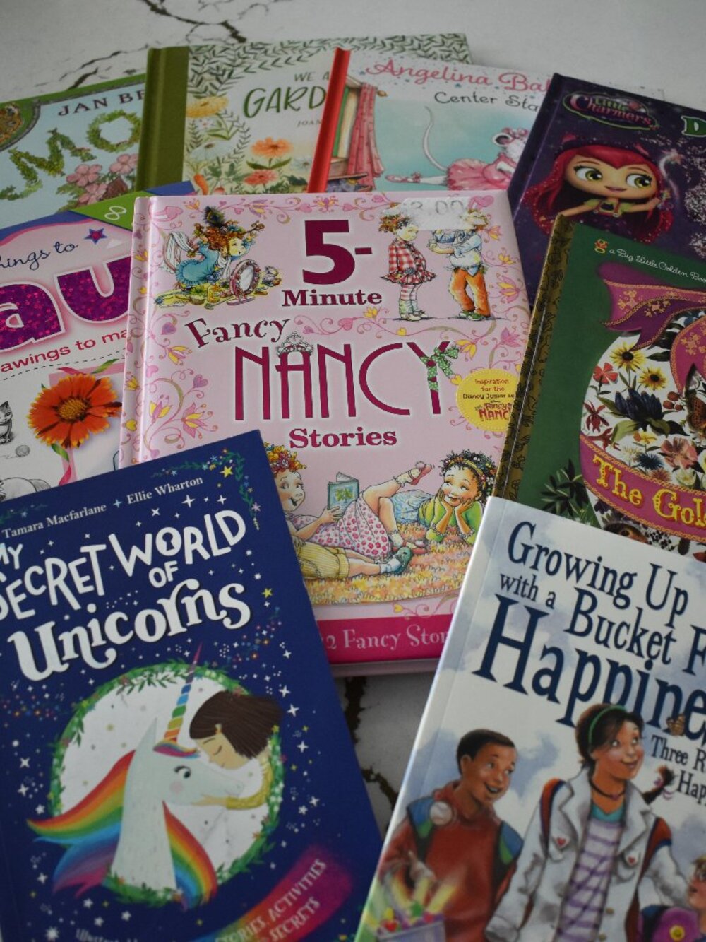 9 Girls Children's Book Lot Fancy Nancy Angelina Ballerina Unicorn Activity Book